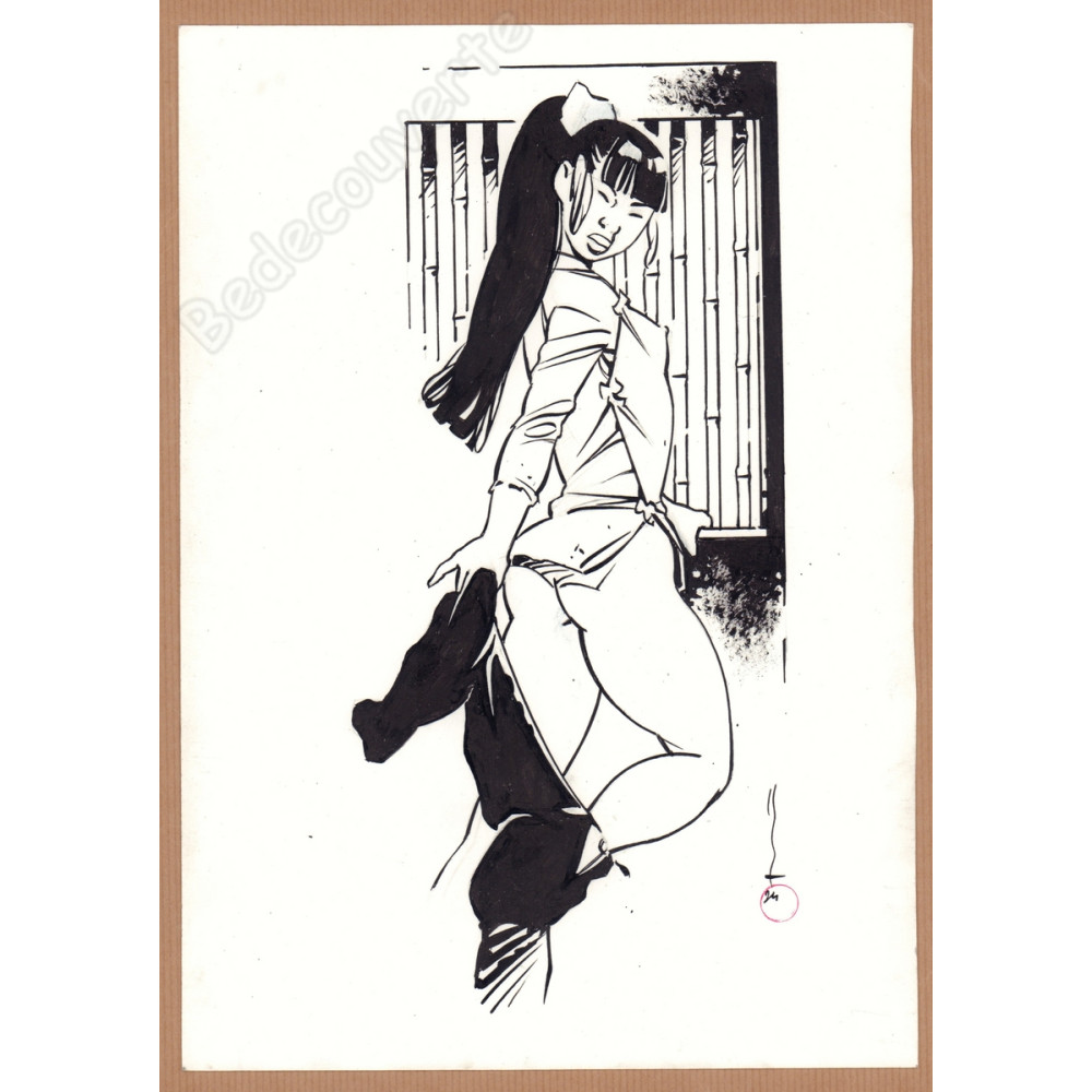 Michetz - Dessin Original Kogaratsu Geisha NB