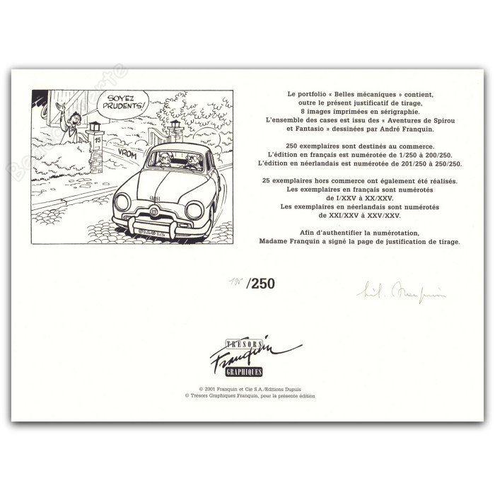 Franquin - Portfolio Belles mécaniques Spirou et Fantasio