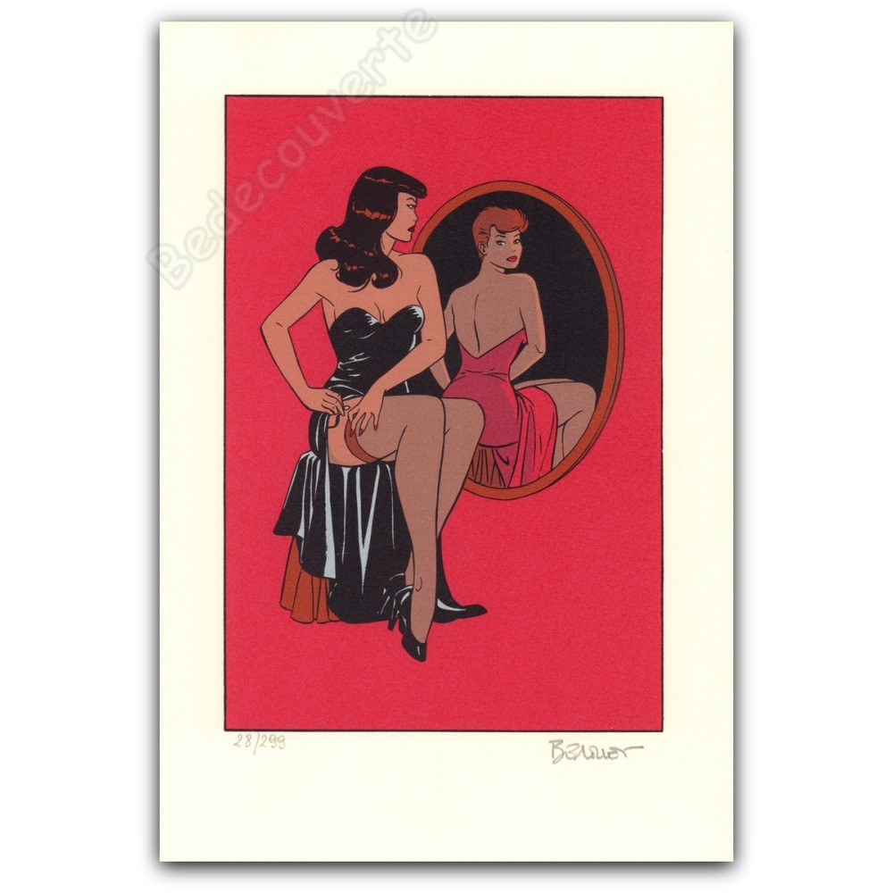 Berthet - Pin-up Robe Noire Miroir