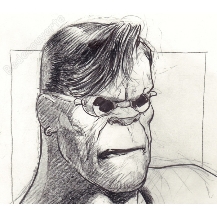 Liberatore Tanino - Dessin Original Portrait RanXerox Poing Fermé