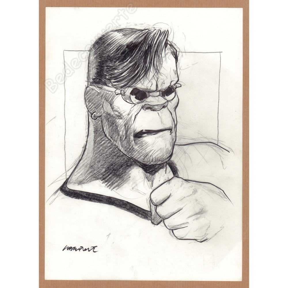 Liberatore Tanino - Dessin Original Portrait RanXerox Poing Fermé