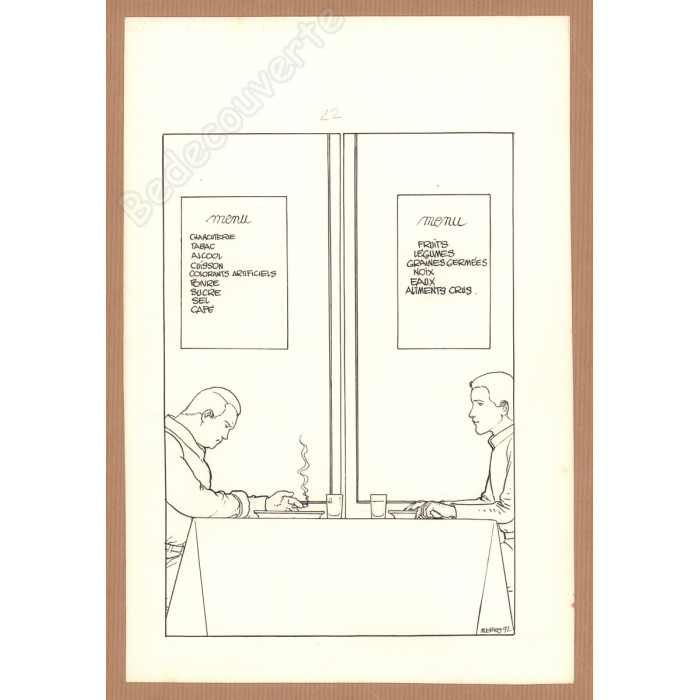 Moebius - Dessin Original Menu 1992