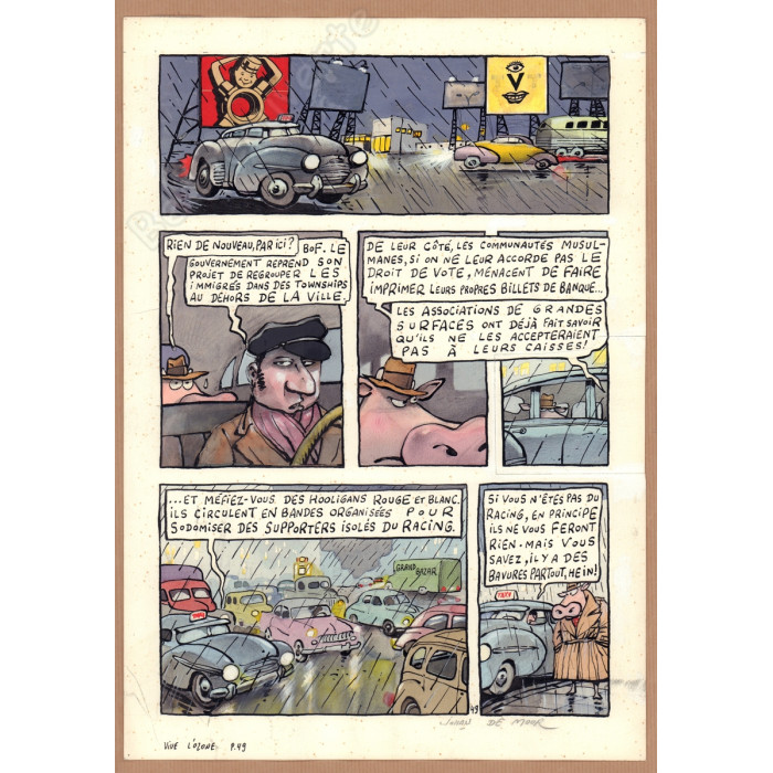 De Moor Johan - Planche Originale La Vache A Mort L'Homme Vive L'Ozone pl.49