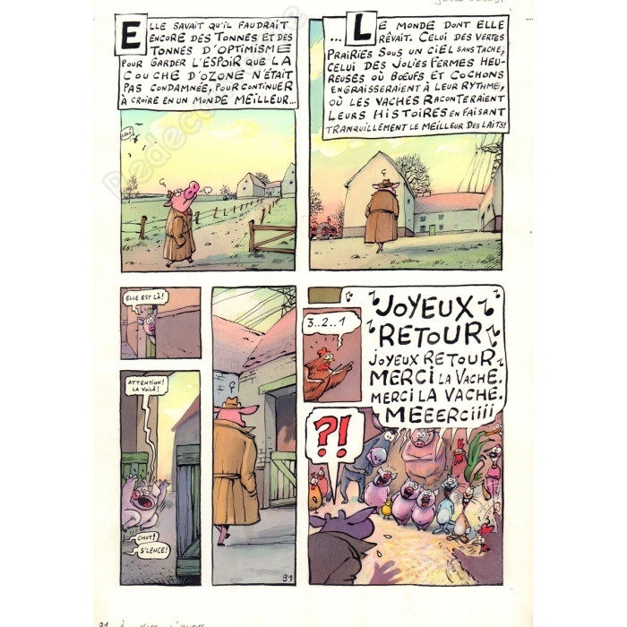 De Moor Johan - Planche Originale La Vache A Mort L'Homme Vive L'Ozone pl.91