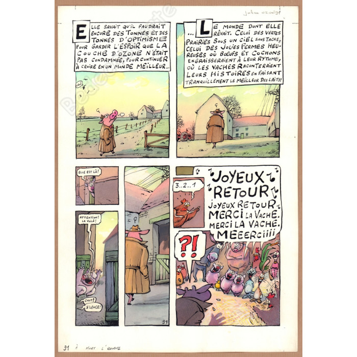 De Moor Johan - Planche Originale La Vache A Mort L'Homme Vive L'Ozone pl.91