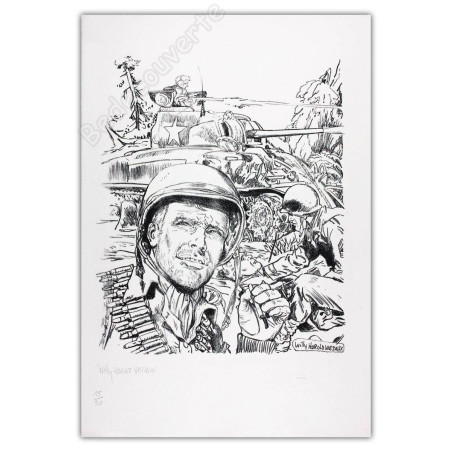 Vassaux Willy Arold - Lithographie La Bataille des Ardennes