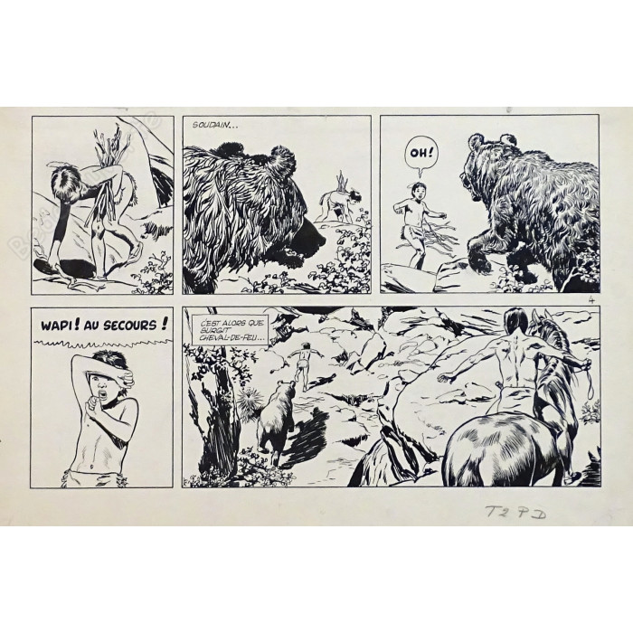 Cuvelier - Planche Originale Wapi Et Cheval-De-Feu pl.4