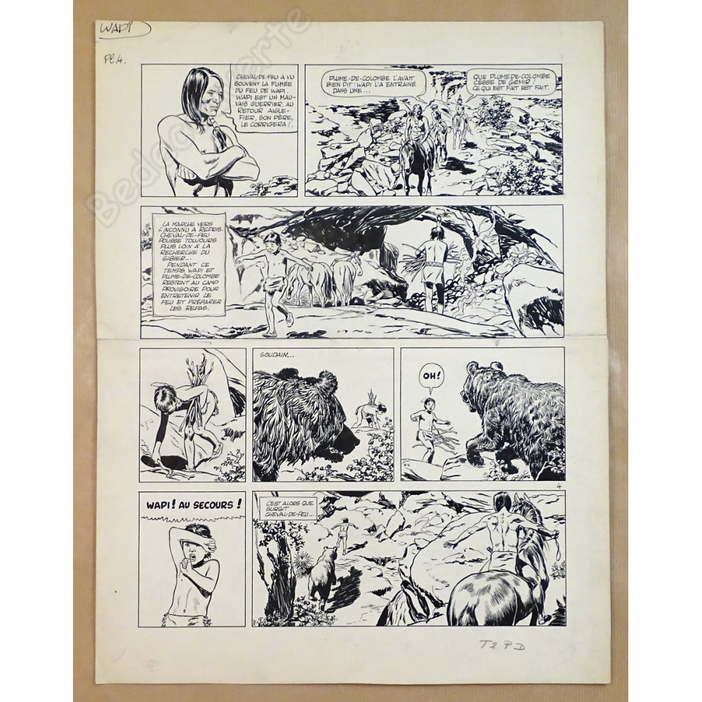 Cuvelier - Planche Originale Wapi Et Cheval-De-Feu pl.4