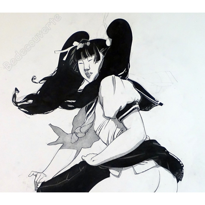Michetz - Dessin Original Uniforme et cheveux noirs