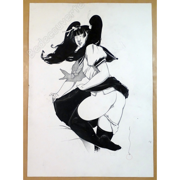 Michetz - Dessin Original Uniforme et cheveux noirs