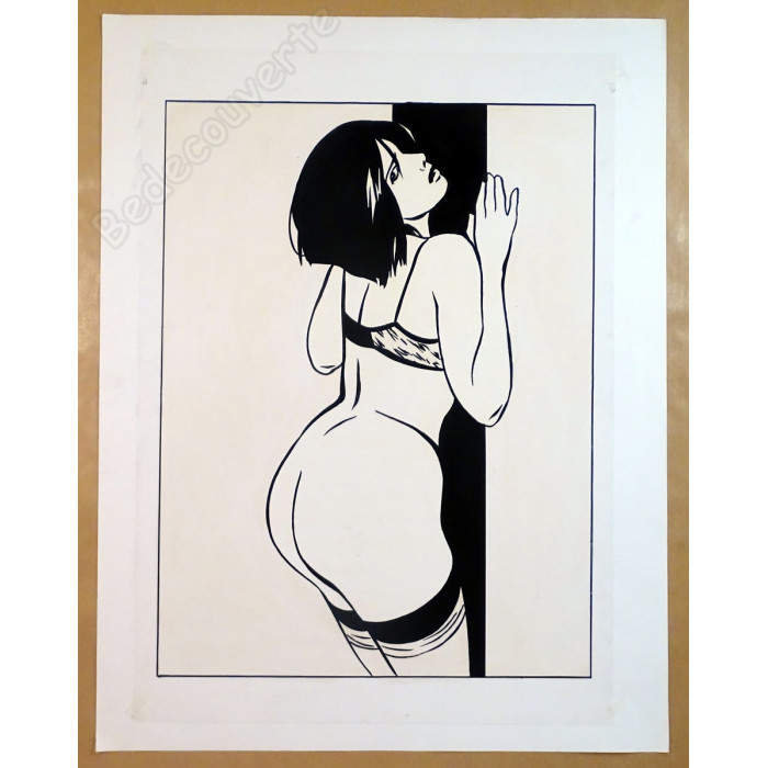 Varenne - Dessin Original Femme Appuyée