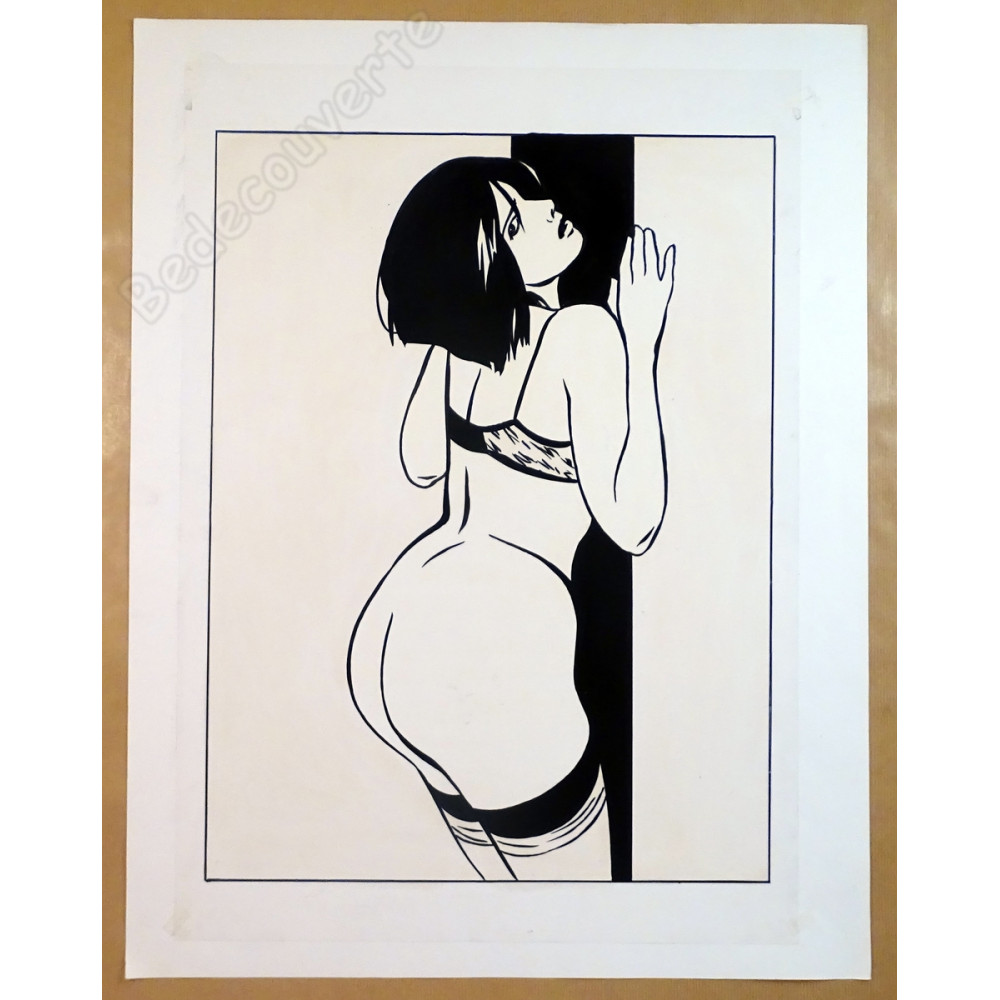 Varenne - Dessin Original Femme Appuyée