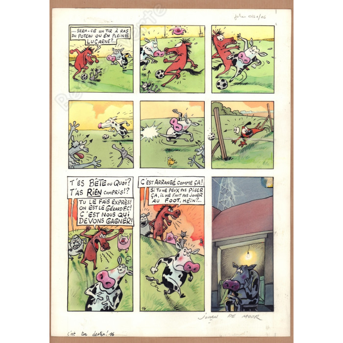 De Moor Johan - Planche Originale La Vache Même Les Oiseaux Puent pl.16