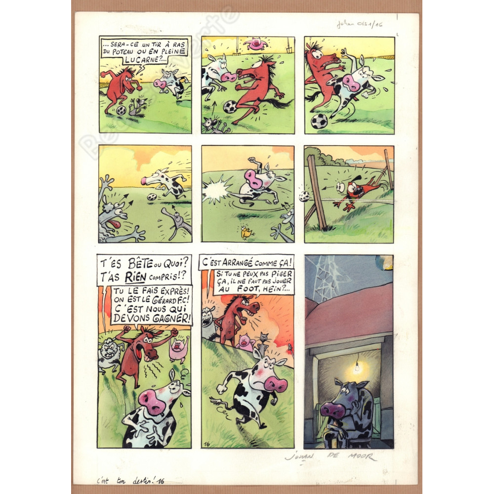 De Moor Johan - Planche Originale La Vache Même Les Oiseaux Puent pl.16