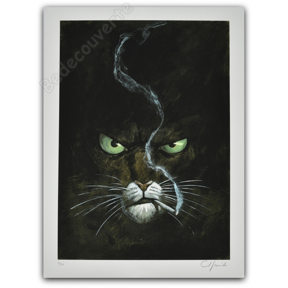 Guarnido - Estampe pigmentaire Blacksad Cigarette 200ex Signée