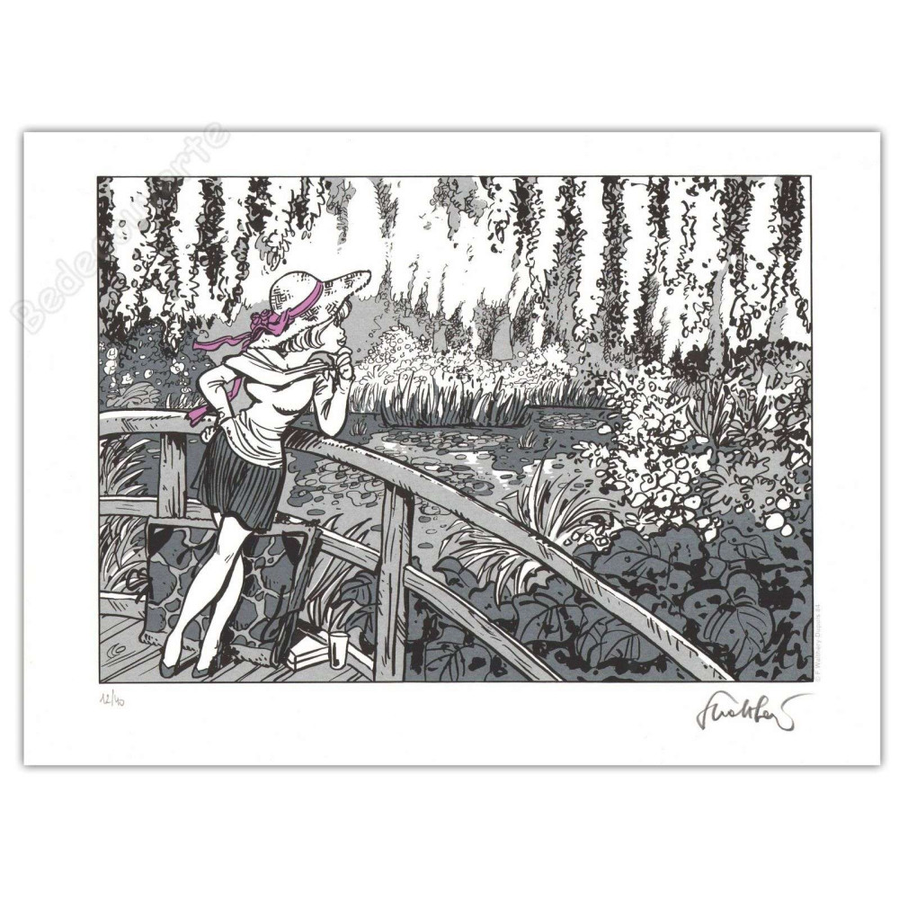 Walthéry - Natacha Hommage à Monet Variante Walthéry - Natacha Hommage à Monet Variante