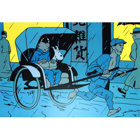 Hergé - Tintin Lotus Bleu Pousse-pousse