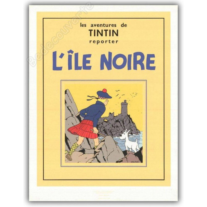 Hergé - Tintin Ile Noire Sérigraphie