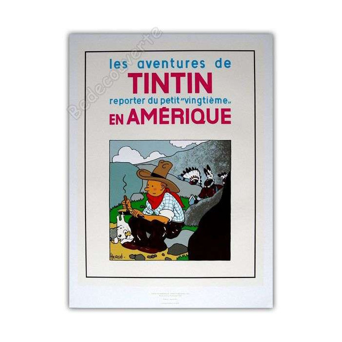Hergé - Tintin en Amérique Petit Vingtième Sérigraphie