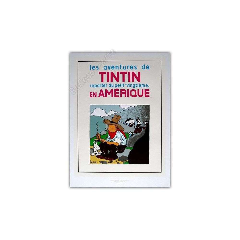 Hergé - Tintin en Amérique Petit Vingtième Sérigraphie