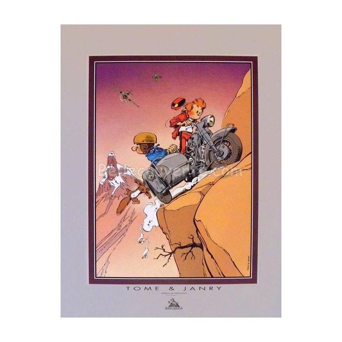 Affiche Janry - Spirou et Fantasio Side-car BD