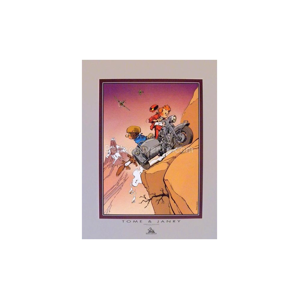 Affiche Janry - Spirou et Fantasio Side-car BD