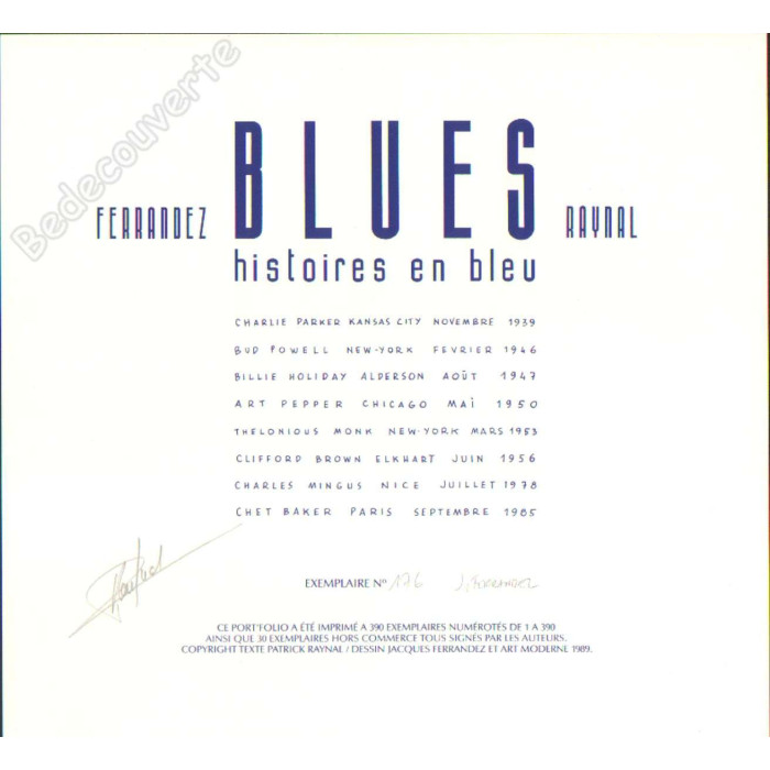 Ferrandez - Portfolio Blues histoire en bleu