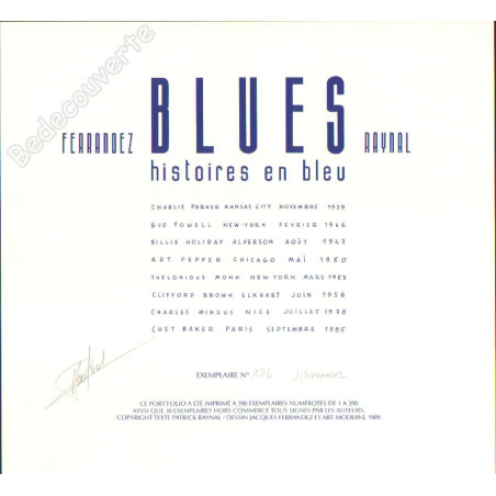 Ferrandez - Portfolio Blues histoire en bleu