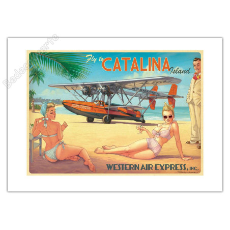 Romain Hugault - Pin Up Avion Western Air Express Catalina
