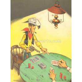 Affiche Morris - Lucky Luke Poker BD
