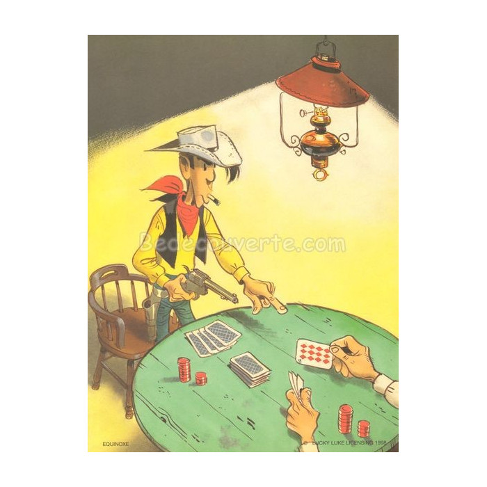 Affiche Morris - Lucky Luke Poker BD