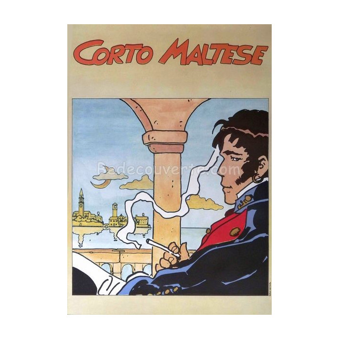 Affiche Pratt - Corto Maltese Cigarette BD