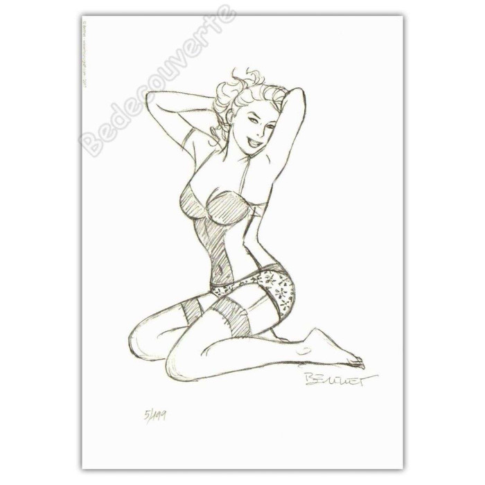 Berthet - Les pin-up Crayonné 