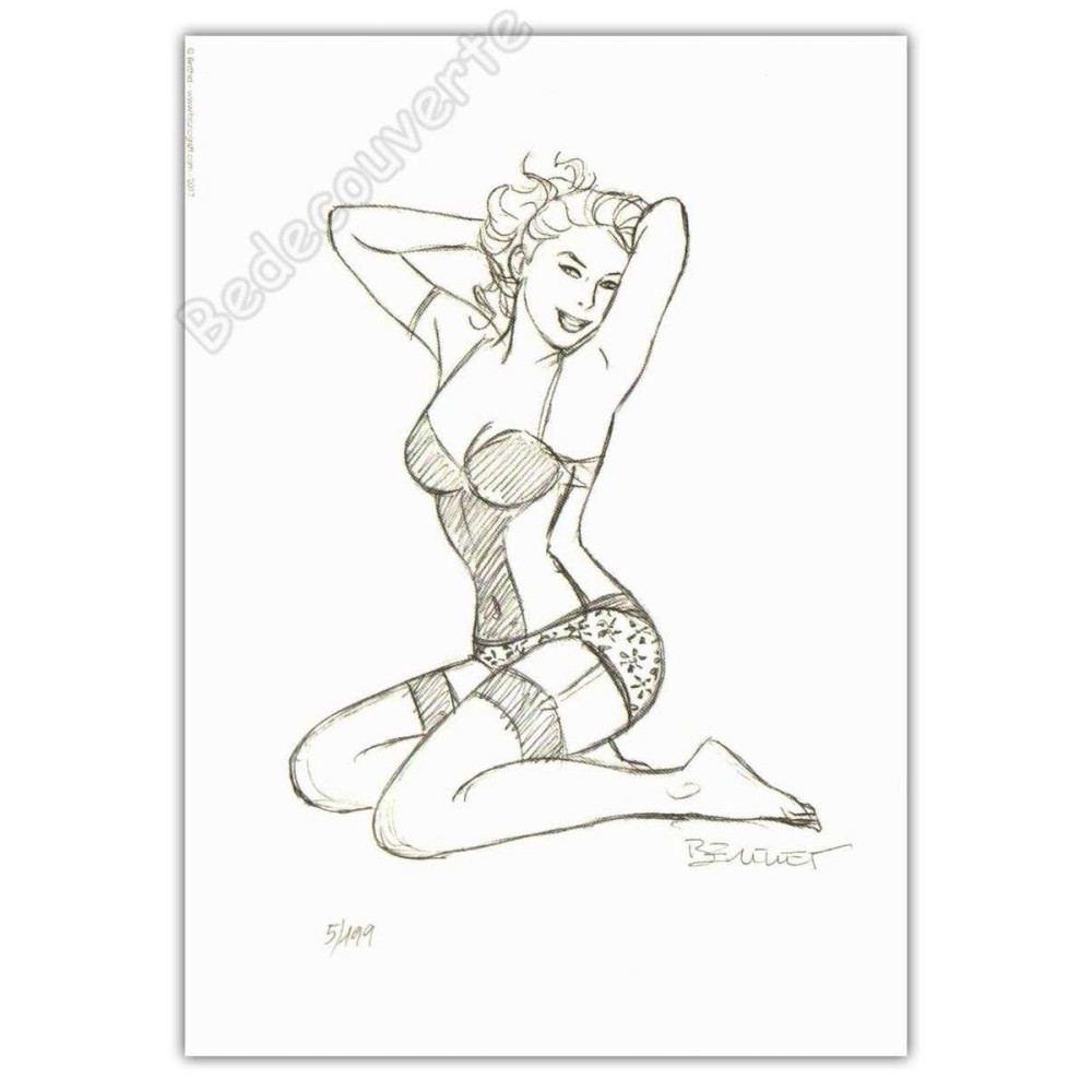 Berthet - Les pin-up Crayonné 