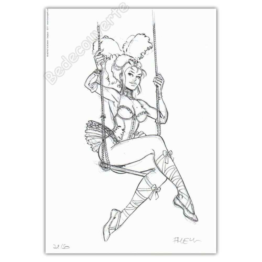 Meynet - Pin-up Balançoire NB Ex-libris Meynet - Pin-up Balançoire NB Ex-libris