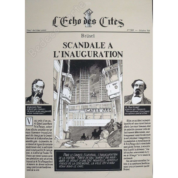 Schuiten - Brusel Scandale à l'inauguration Sérigraphie