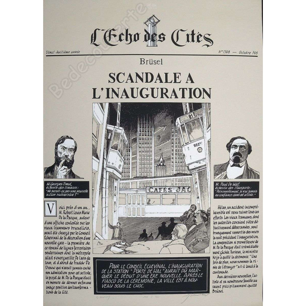 Schuiten - Brusel Scandale à l'inauguration Sérigraphie