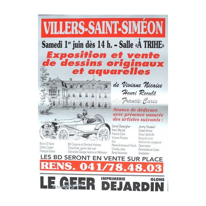 Affiche Carin - Victor Sackville Expo Villers BD