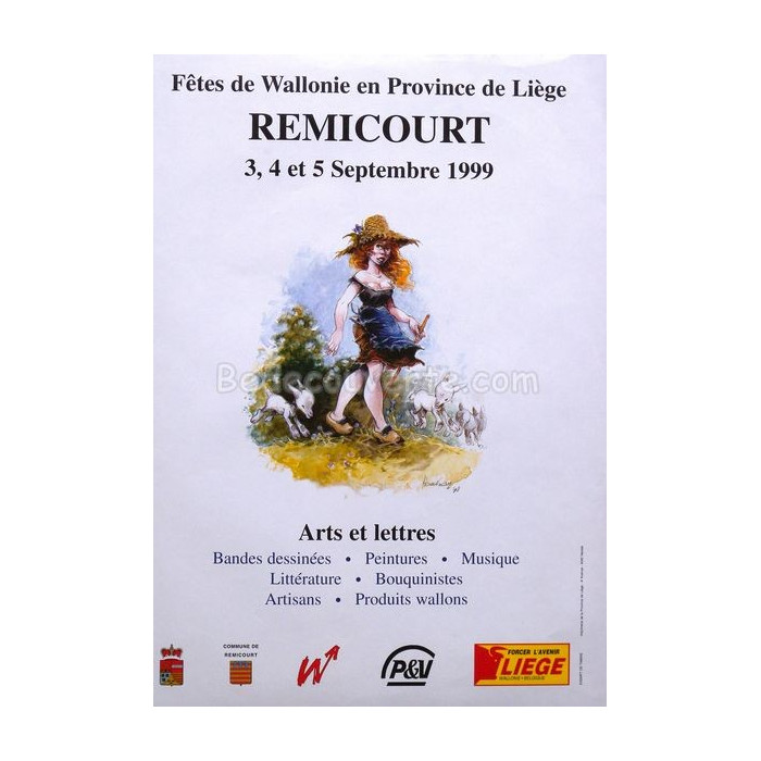 Affiche Hausman - Fetes Wallonie Remicourt 1999 BD