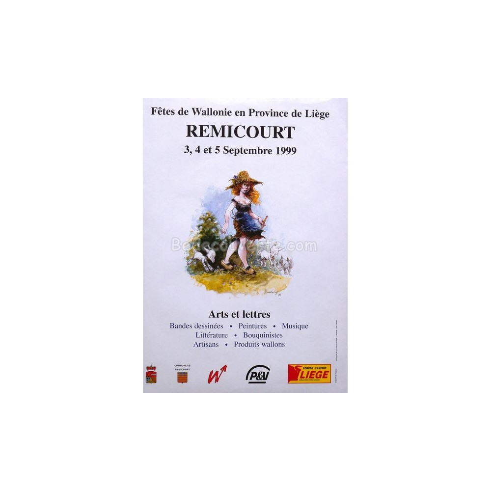 Affiche Hausman - Fetes Wallonie Remicourt 1999 BD