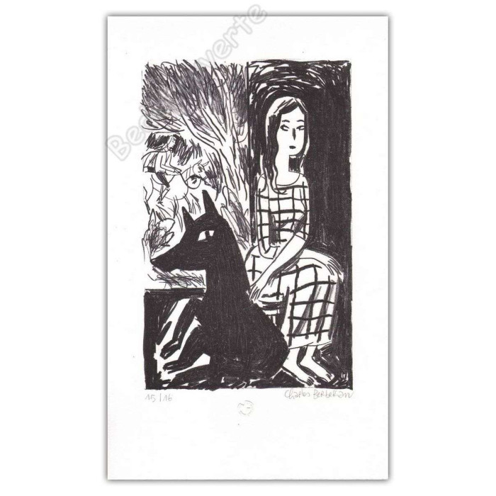 Berberian - Lithographie La fille et le renard