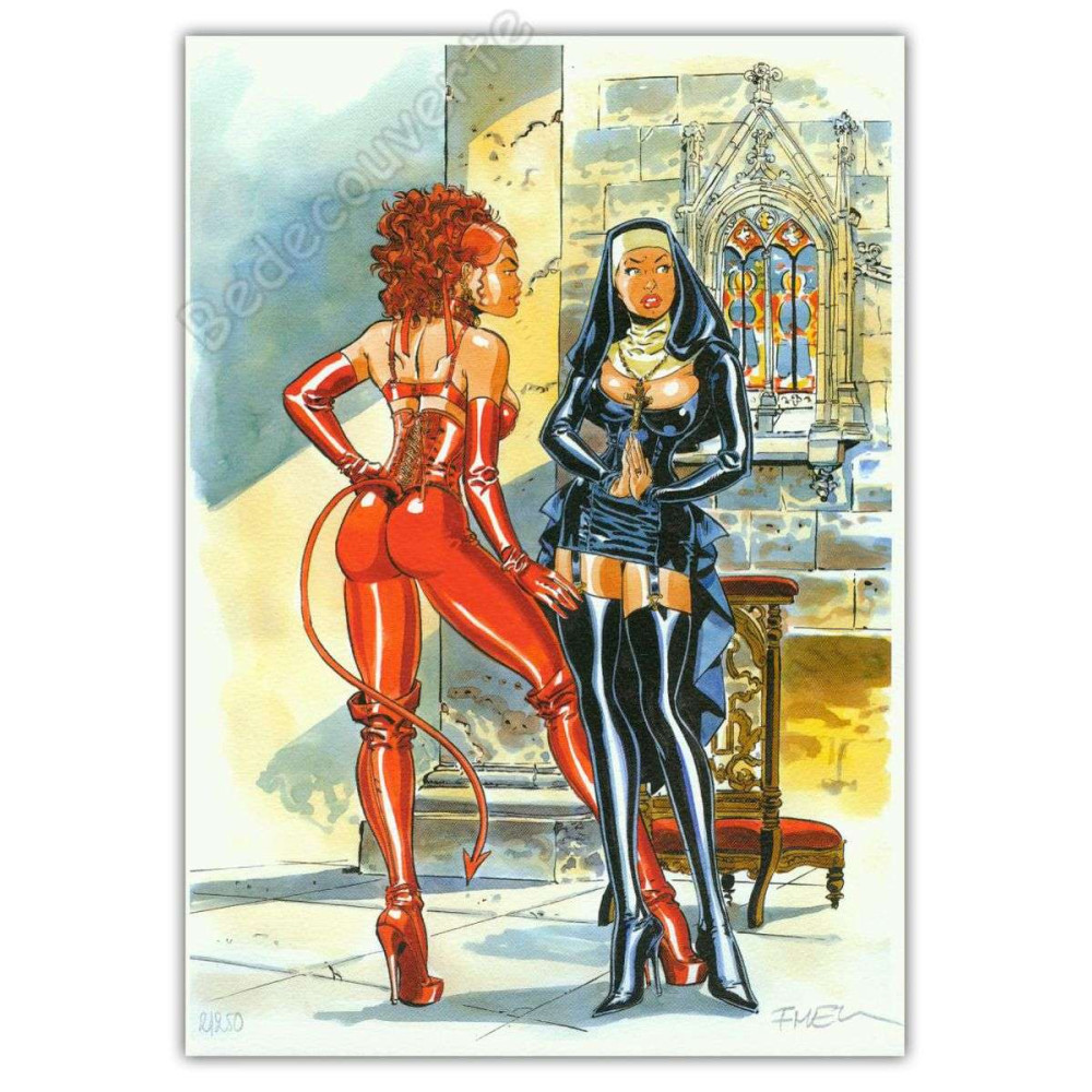 Meynet - Pin-up Cynthia Cuir Rouge Et Religieuse 2015
