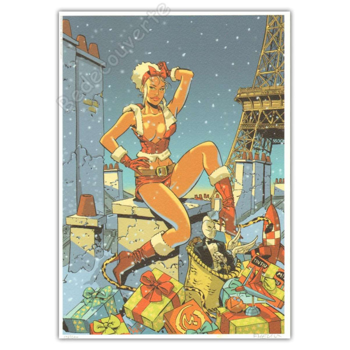 Meynet - Pin Up Noel Hommage BD Bleu Tintin