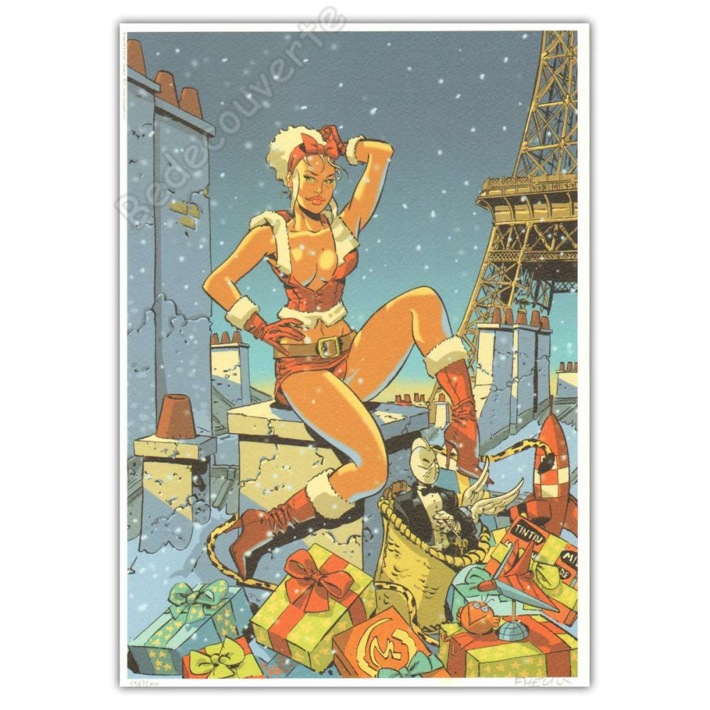 Meynet - Pin Up Noel Hommage BD Bleu Tintin