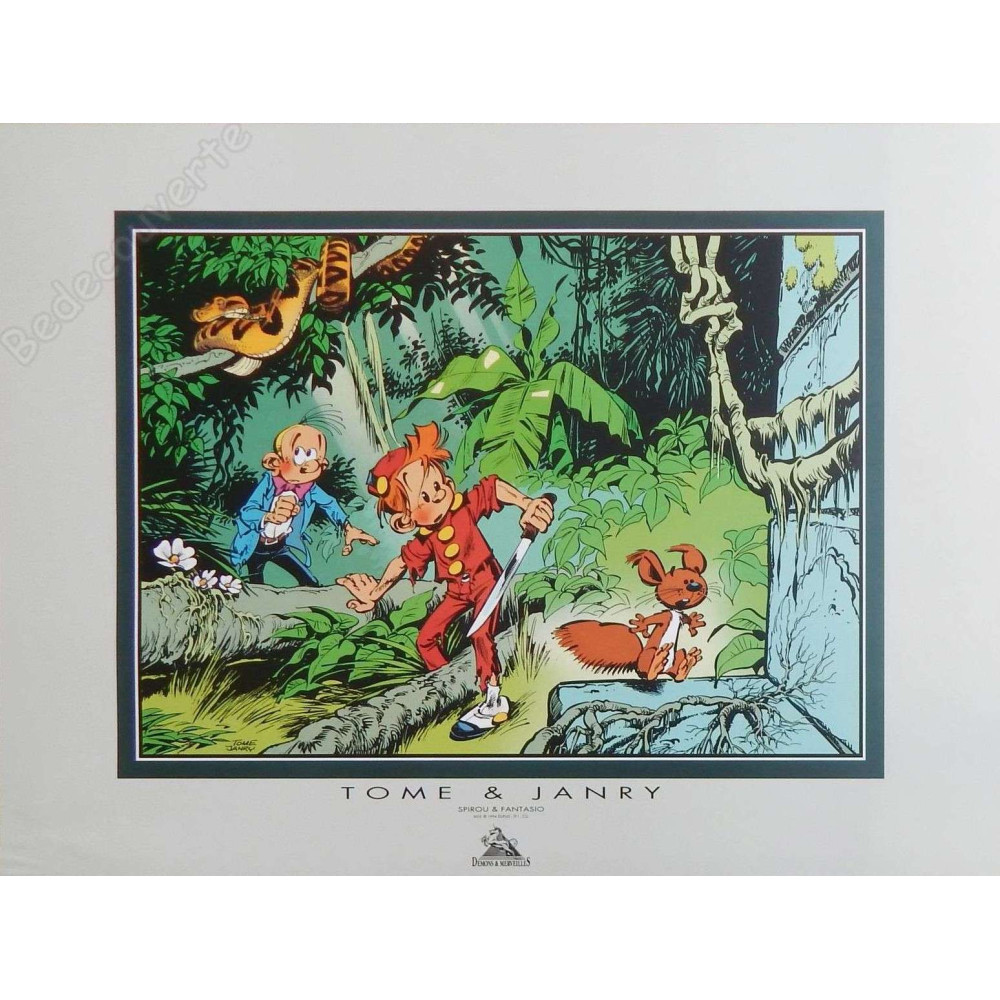 Affiche Janry - Spirou et Fantasio Jungle BD