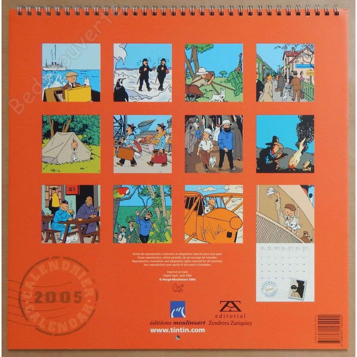 Herge - Calendrier Tintin 2005