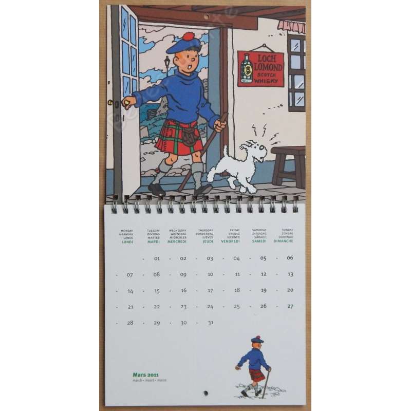 HERGE Calendrier Tintin 2011 15x15 cm 