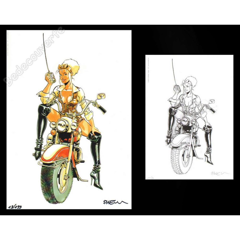 Meynet - Pin-up Mirabelle Moto 2019 Duo d'ex-libris