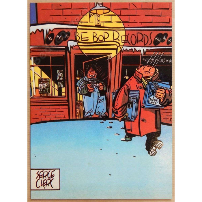 Serge Clerc - Lot de 4 cartes postales de 1988 Mama-graf