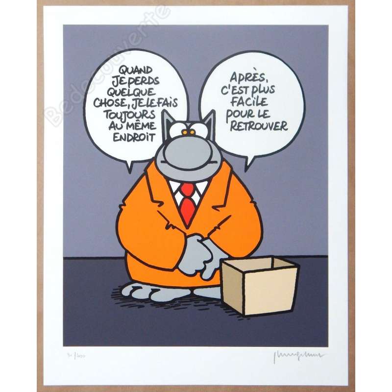 Affiche Geluck Le Chat Un De Perdu Bedecouverte